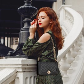 Bolsa Crossbody Mujer Travistar Bolsas de Mujer Pequeña Bolsa de Mano Piel Bolsa Bandolera para Mujer/Dama/Fiesta/Noche/Celular - Bolso Cruzada Satchel con Correa de Cadena Dorada