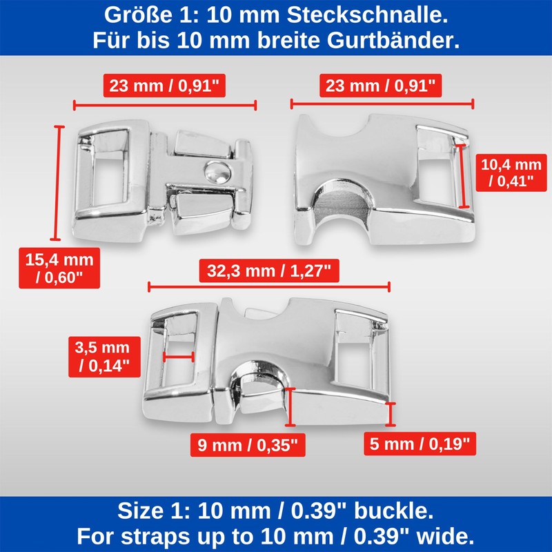 Your Day Mate Buckles, Silver, Zinc Aluminium, Click Fastener Buckle,