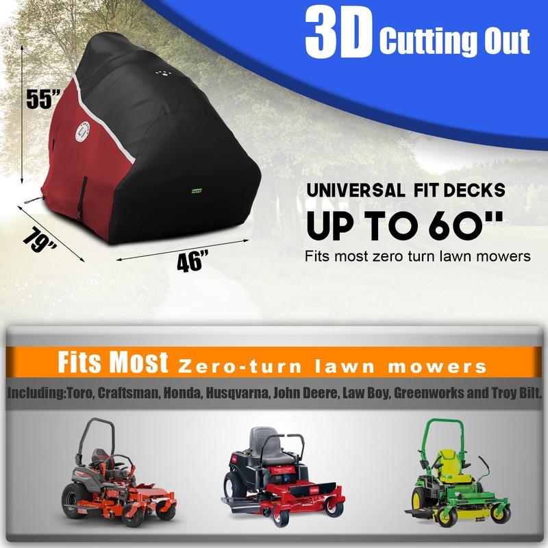 LI LIBZAKI 420D Zero Turn Mower Cover ,Waterproof 420D Marine