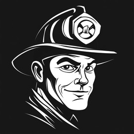 Firefighter Silhouette Stencil, 8.5x11 Reusable, Ideal for Painting Projects, Durable Mylar Plastic