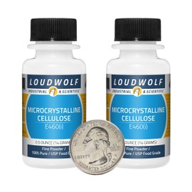 Loudwolf Microcrystalline Cellulose / 1 Ounce / 2 Bottles / 100% Pure USP Food Grade/Fine Powder