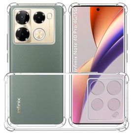 USTIYA Funda para Infinix Note 40 Pro 4G/5G Case Uso Rudo Bumper Shock-Absorción TPU Transparente Protector Cámara Carcasa con Cuatro Esquinas Espesamiento