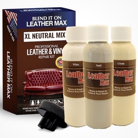 Blend It On XL Leather/Vinyl Repair Kit Now with 6 Ounces for Furniture, Jacket, Sofa, Car Seat, Boots, Easy Instructions to Match Colors, Restore Any Material No Mixing Chart Needed (Neutral Mix)