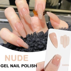 French Manicure Kit Gel Nail Polish Set for French Manicure, White,Nude Jelly Gel Polish Set with Nail Stamper, Gel Polish for French Tips Set Soak Off UV/LED, French Manicure Gift Set for Women Girl