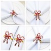 EXCEART Christmas Napkin Ring Set of 4 Candy Cane Napkin