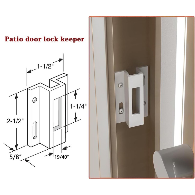 Sliding Patio Door Handle Replacement with Zinc Diecast I/E Pulls,