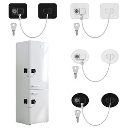 4 PCS Candado para Refrigerador, con 4 Llaves, Cerradura Autoadhesiva, No Requiere Perforación, Seguros para Puertas y Cajones Bebé, para Ventanas, Horno, Gabinetes
