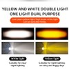 2pcs Super Bright 24W LED Two-Color White Amber Spotlight +
