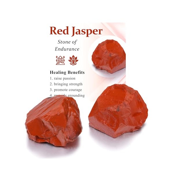 Top Plaza Top Plaza 2Pcs Natural Raw Red Jasper Crystal