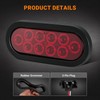 6PCS 6 Inch Oval LED Trailer Tail Lights, 4 Red