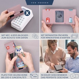 VON HEESEN Men's Coin Purse, lavender, Without coin compartment