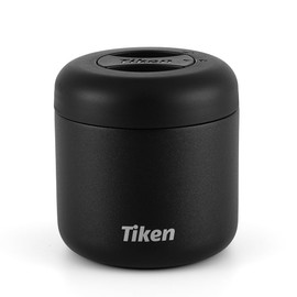 Tiken Airtight Coffee Canister Compact Size for Outdoors - Double Wall Stainless Steel, UV Blocking, Switchable to Food Storage Container 480ml Black