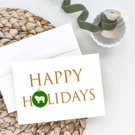 Caroline's Treasures CK9774GCA7P Komondor Happy Holidays Greeting Cards and Envelopes Pack of 8 Blank Cards with Envelopes Whimsical A7 Size 5x7 Blank Note Cards