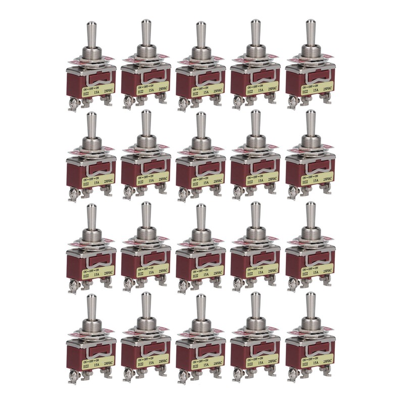 20 Sets Toggle Switch Rocker Self Locking 3 Terminal 3