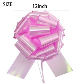 1Pcs 12Inch Giant Gift Bow Big Christmas Iridescent Metalic Bow Big Bow for Present - Perfect Large Gift Bow for Bikes,Appliances,Showers,Table Decorations & Events (Pink)