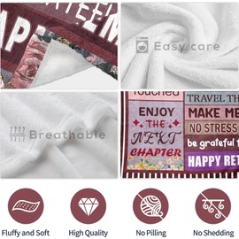 Hiagkmet Retirement Gifts for Women 2025, Happy Retirement Gifts for Woman, Farewell Present for Coworkers Teacher Nurse Mom - Retired Party Decorations - Happy Retired Blanket 50"x 70"