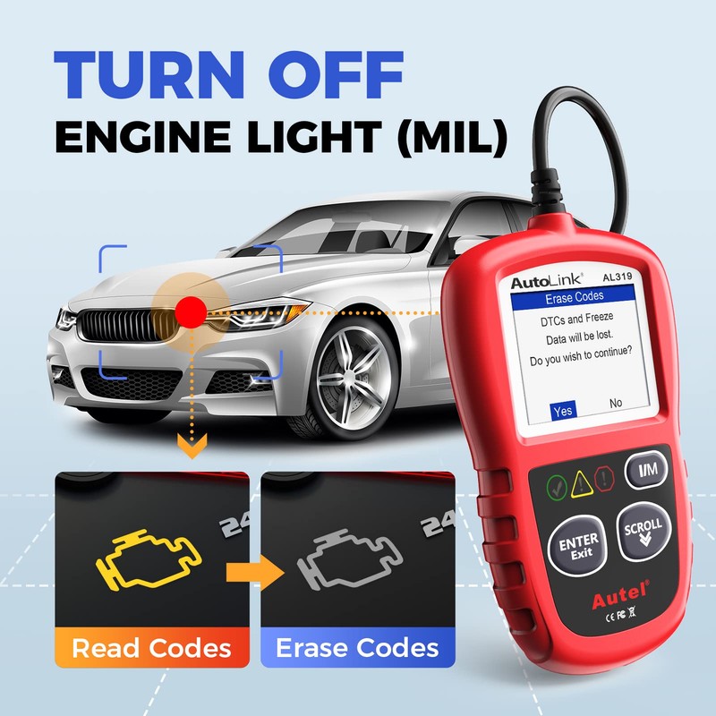 Autel Professional OBD2 Scanner AL319 Code Reader, Enhanced Check and
