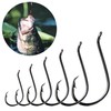 50pcs/100cs Fishing Hooks Strong Offset Octopus Circle Hooks Black High