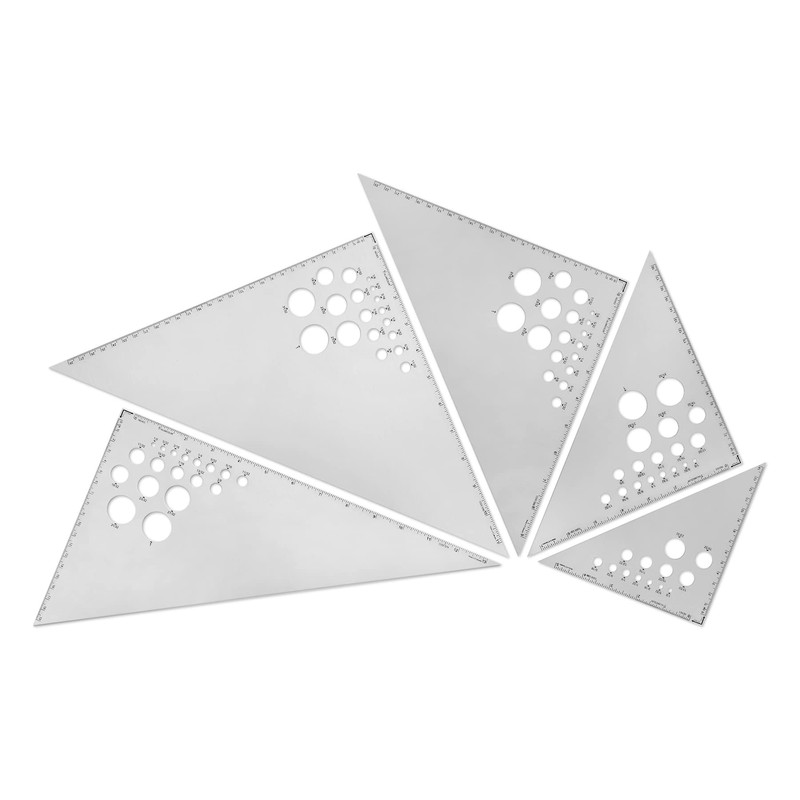 Alumicolor Aluminum 8 Inch Calibrated Drafting Triangle, 45/90 Degree