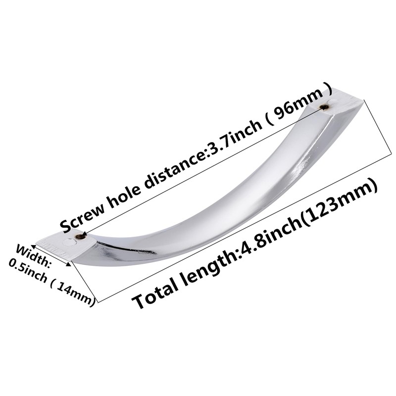 SYZOW Cabinet Arch Pull - Chrome Furniture Handle, 6 Pack