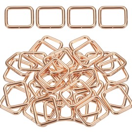 sourcing map 36Pcs Metal Rectangle Ring Buckles, 4/5" x 1 1/2" Square Strap, Light Gold