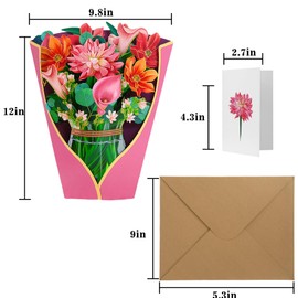 Handcrafted Flower Bouquet Greeting Card for Mother's Day – Multiple Designs