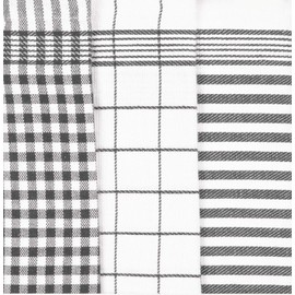 Ross Cotton Tea Towels Size 50 x 70 cm in 4 (Grey) Pack of 3