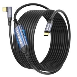 VR Charging Link Cable 15FT, Compatible with Meta Quest 3S, Quest 3, Oculus Quest 2, Pico 4, PC VR, Steam VR, USB 3.1 C to USB C 5Gbps Data Cable for VR Headset Accessories, Smart Chipset, Max 27W