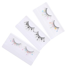 OATIPHO 3 Pairs Sequin False Eyelashes Decorative Strip Lashes for Natural Look for Weddings Parties Cosplay Lightweight Easy to Apply