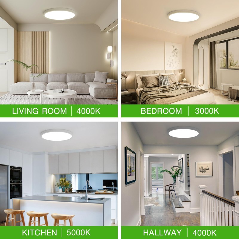 2Pack 15.8Inch LED Flush Mount Ceiling Light Fixture,32W 3200LM, Dimmable