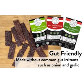 Good Fod Foods Tender Beef Jerky Steak Strips Variety Pack of 3 – Low FODMAP, Keto Snacks, Gluten-Free, Sugar-Free Jerky, No Nitrites, No Nitrates, 100% USA Beef