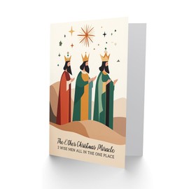 Artery8 The Other Miracle Three Wise Men Joke Funny Blank For Him Or Her Art Christmas Card