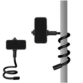 YKI Flexible Phone Holder for Stroller, Treadmill, Wheelchair, Desk & More, Flexible Phone Stand for iPhones/Smartphones up to 4.1” Wide, 23.6” Long Arm Gooseneck Portable Phone Mount