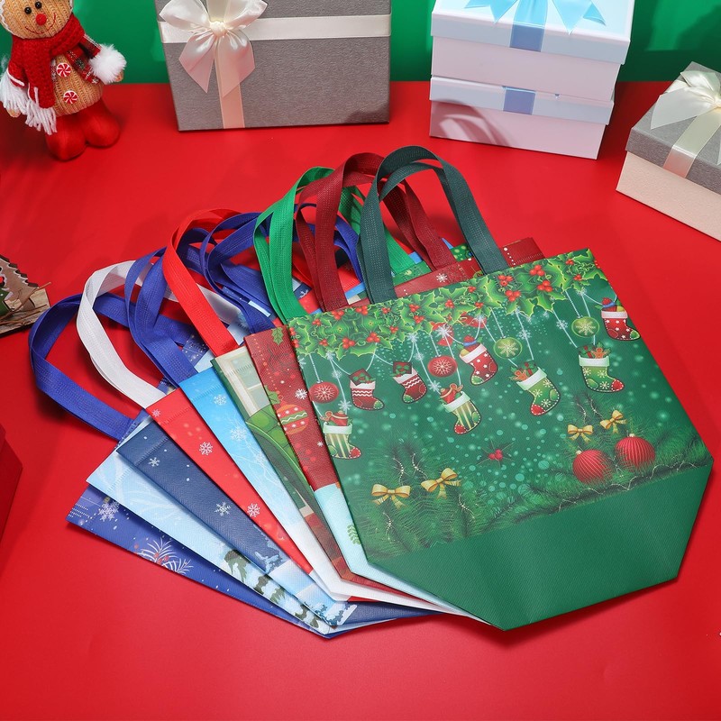 COTOPHER 16 Pack Christmas Gift Bags with Handles, Large Reusable