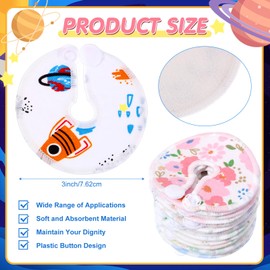 Threlaco 48 Pcs Gtube Button Covers Feeding Tube Pads Holder Abdominal Reusable Accessories Peg Tube Soft Absorbent Breast Feeding Pads Breastfeeding Support Nursing Care Stay Dry(Universe)