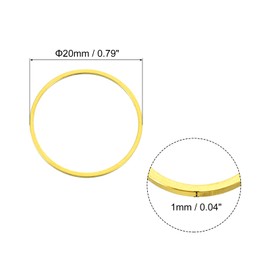 sourcing map 20pcs 20mm Brass Hollow Circle Bezel Pendant Frame Round Linking Rings Jewelry Connectors for Earrings Necklaces Jewelry Making Resin Craft (Gold)