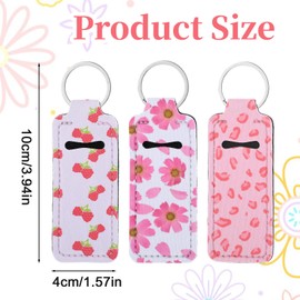 Skrfren Lipstick Holder Keychain, Lip Balm Keychain Holder with Metal Clip Lipstick Neoprene Clip-on Lip Balm Holders