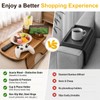 Couch Armrest Table,3-in-1 Clip On Acacia Wood Sofa Armrest Tray