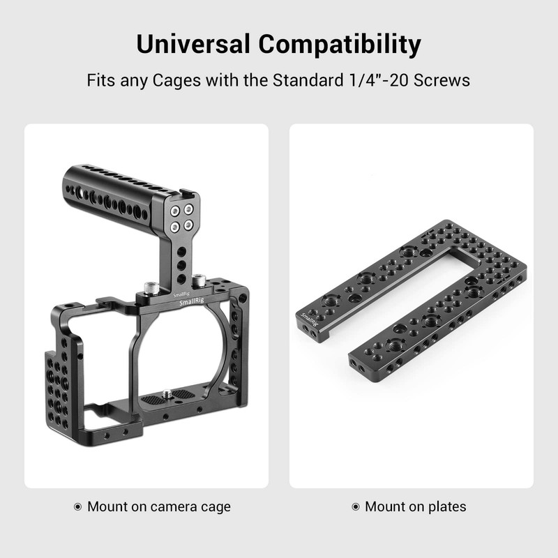 SMALLRIG® 1/4" Thread Top Handle Grip with Cold Shoe Cheese