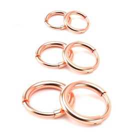 Surgical Stainless Steel Hoop Earrings - Endless Small Hoop Earrings Set for Men Women, Hypoallergenic Tragus Earrings(8/10/12mm)
