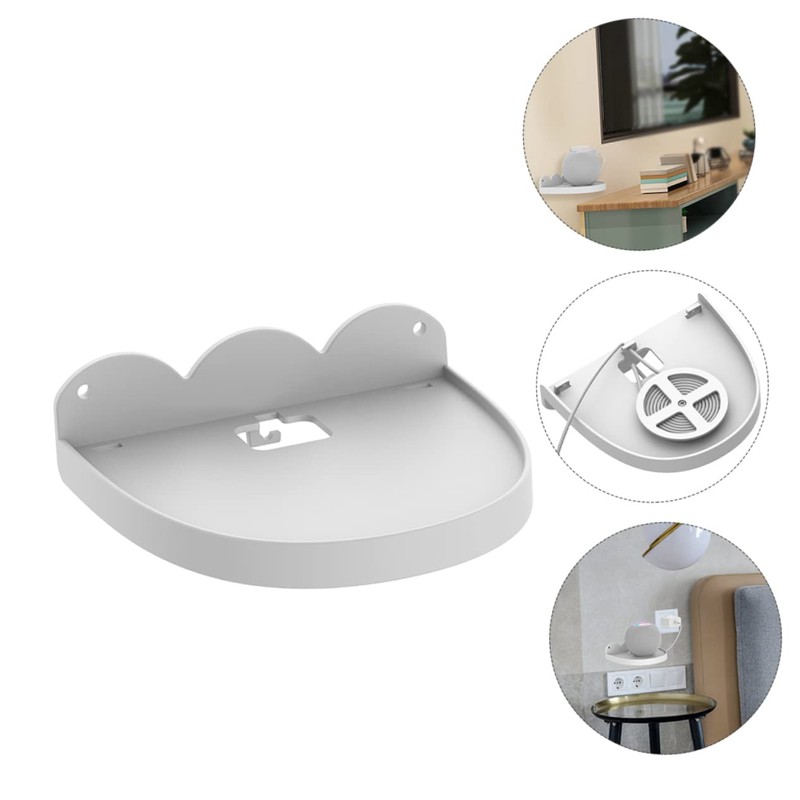 OSALADI Smart Speaker Shelf for Mini Wall-Mounted Audio Rack White