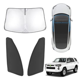 Karltys 4Runner Windshield Sun Shade for 2010-2024 Toyota 4Runner, 3-Pack Front and Side Window Cover for 4Runner Windshield Sunshade Foldable Sun Visor Protector Blocks 99% Heat UV Rays