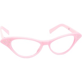 Womens  Eye Rhinestone Glasses - Color: Light Pink, Size: Clear