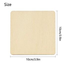 Wooden Discs, Tree Discs, Natural Wood Discs, 30 Pieces, 10 cm, Unfinished Empty Wood Squares Discs, Wood Cutouts Pieces for Laser Projects, DIY Model, Arts and Crafts, Paintings