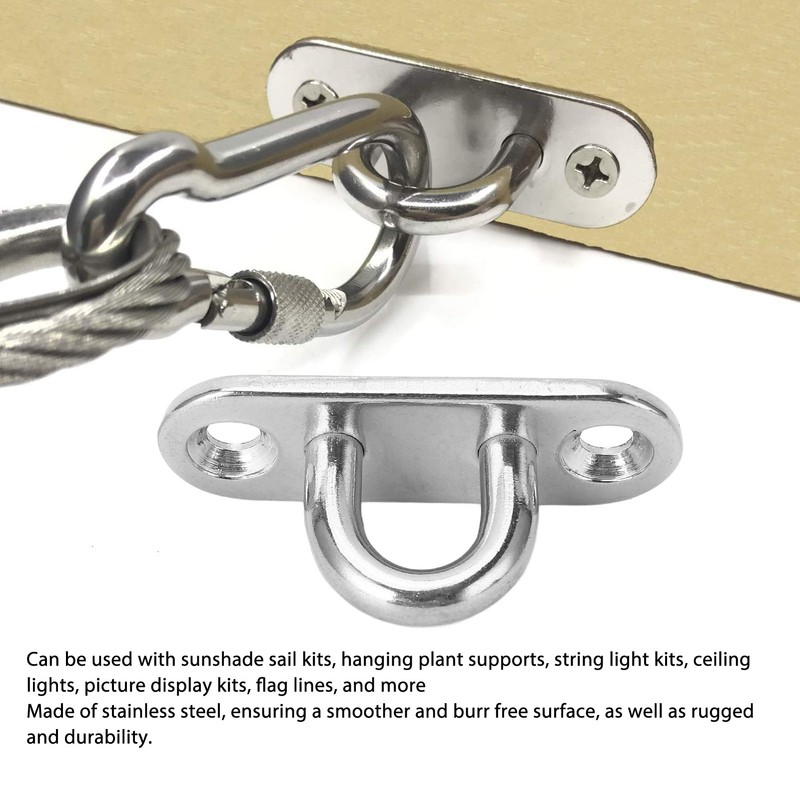 4Pcs Staple Ring Hook Stainless Steel Rugged 800LB High Strength