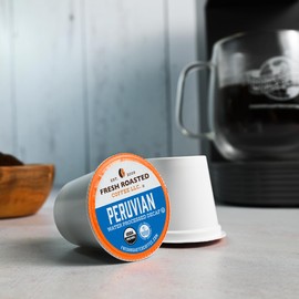 Fresh Roasted Coffee, Organic Peru Water Processed Decaf, Mold & Mycotoxin Tested, Kosher | 24 Pods for K Cup Brewers