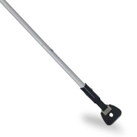 KLHB-YF Clip on Dust Mop Handle with Chuck 57 Inch Stainless Steel Flexible Maneuvering Mop Stick Replacement for Tile Floor Cleaning