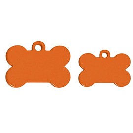 10 Bulk Wholesale Blank Bone Shape Premium Pet Id Tag, 9 Colors, 2 Sizes to Choose from (Orange, Mini)