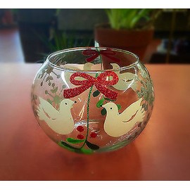 Christmas Two Doves Bubble Bowl Christmas Sparkle Design