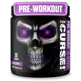 JNX SPORTS The Curse Pre Workout Powder for Men  Women, Caffeine, Beta-Alanine, Creatine, L-Citrulline, 30 Servings, Dark Grape Flavor  Boost Energy, 